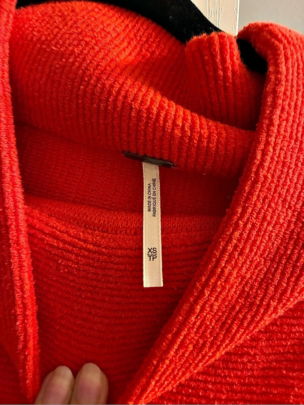 Red Ribbed Turtleneck Sweater XS Like New - Picture 2 of 2